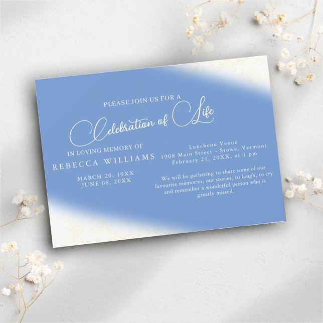 Light Blue Celebration of Life Invitations (Creator Uploaded)
