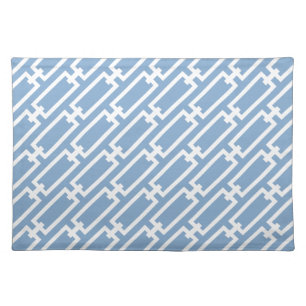Light Blue Chain Links Geometric Pattern Cloth Placemat