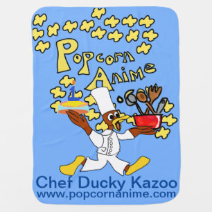 Light Blue Chef Ducky Kazoo Baby  Blanket