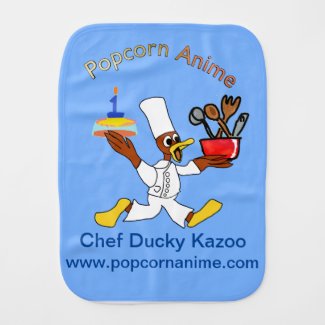 Light Blue Chef Ducky Kazoo Burpy Burp Cloth