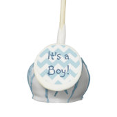 Light Blue Chevron Baby Shower Cake Pops (Front)
