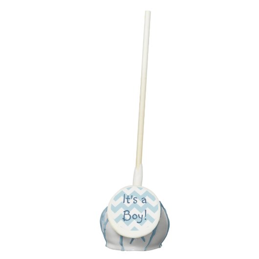 Light Blue Chevron Baby Shower Cake Pops (Front)