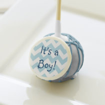 Light Blue Chevron Baby Shower Cake Pops