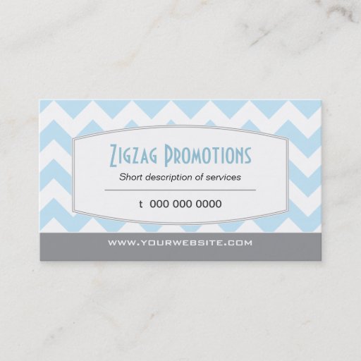 Customizable Light Blue Chevron Business Card
