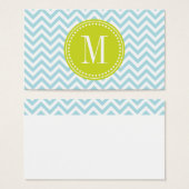 Light Blue Chevron Zigzag Personalized Monogram (Front & Back)