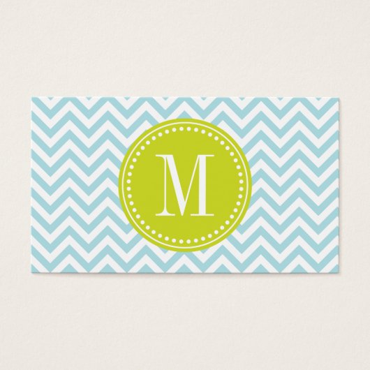 Light Blue Chevron Zigzag Personalized Monogram (Front)