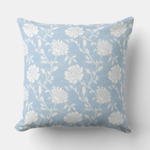 Light Blue Chinoiserie Throw Pillow