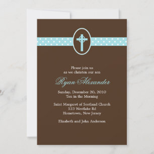 Light Blue Christening Invitation
