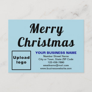 Light Blue; Christmas; Business; Small Flat Card