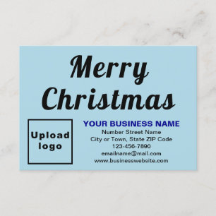 Light Blue; Christmas; Business; Small Flat Card