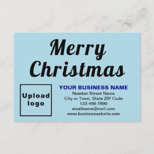 Light Blue Christmas Small Flat Greeting Card