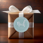 Light Blue Christmas Wreath Classic Round Sticker<br><div class="desc">Modern and elegant winter holidays design.</div>