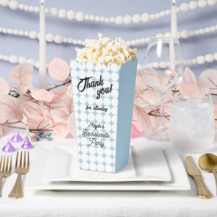 Light Blue Circle Pattern Bachelorette Party Favor Boxes