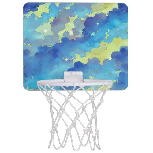 light blue clouds pattern Mini Basketball Hoop