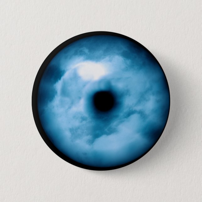 Light Blue cloudy eye graphic Pinback Button (Front)