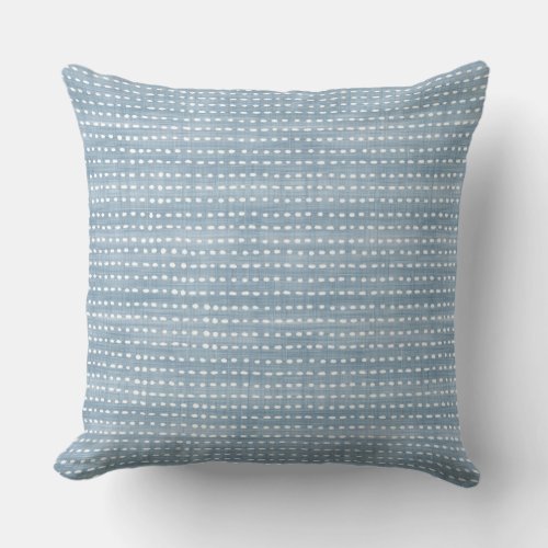 Light Blue Coastal Dotted Line Pattern Throw Pillow