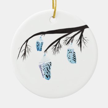 Light Blue Cocoons Ceramic Ornament by AlteredBeasts at Zazzle