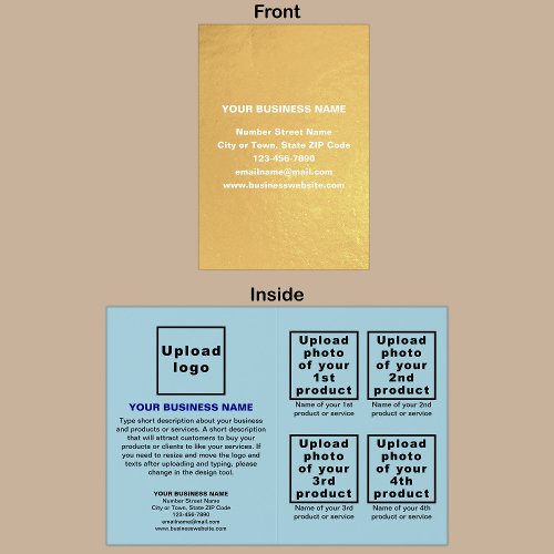 Light Blue Color Business Brand on Foil Card