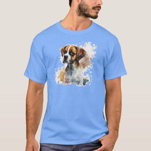 Light  blue color t_shirt cute dog design wear