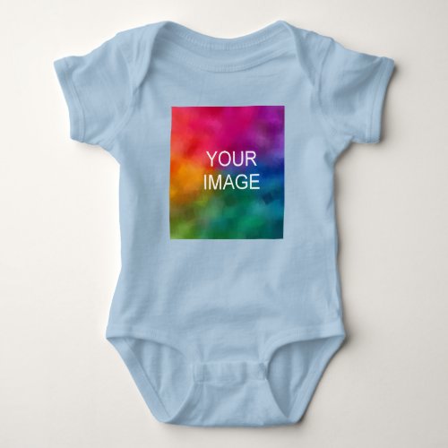 Light Blue Color Template Add Image Photo Baby Baby Bodysuit