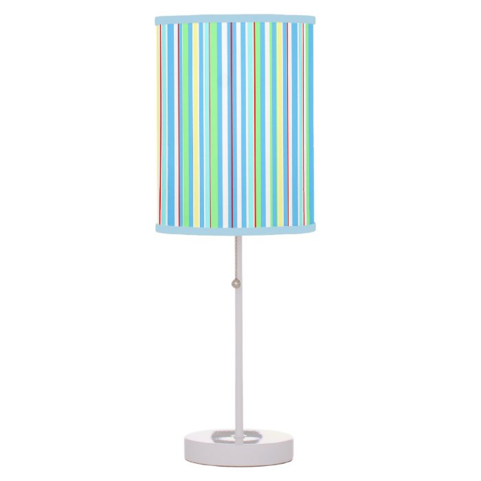 Light Blue Combo Stripes Table Lamps