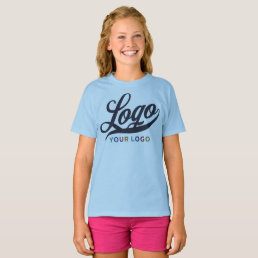 Light Blue Company Logo Swag Business Kids Girls T-Shirt
