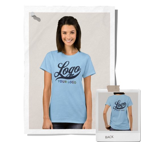 Light Blue Company Logo Swag Business Women T_Shirt