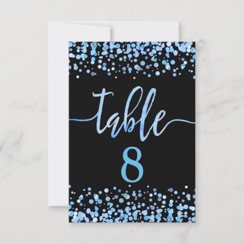 Light Blue Confetti Table Number Seating Chart