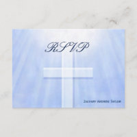 Light Blue Confirmation RSVP Card