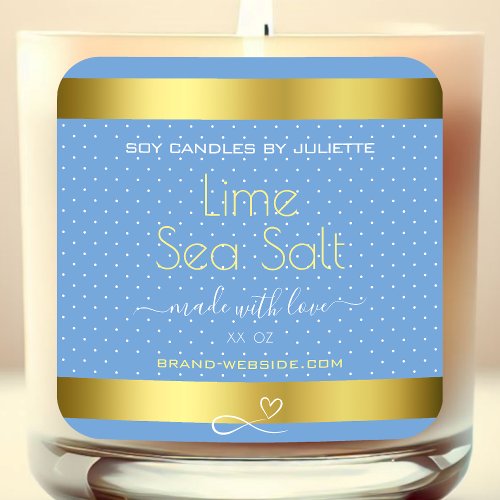 Light Blue Cool Gold Effect Lime Sea Salt Labels