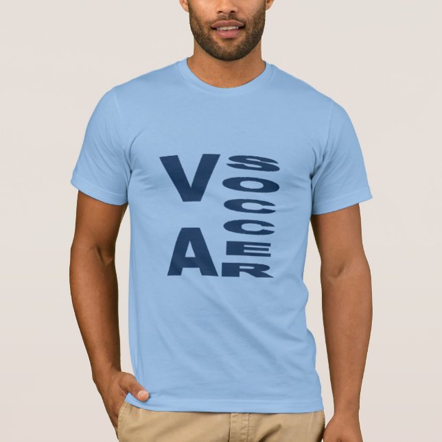 Light blue crew neck T-shirt for men VIRGINIA SOCC (Front)