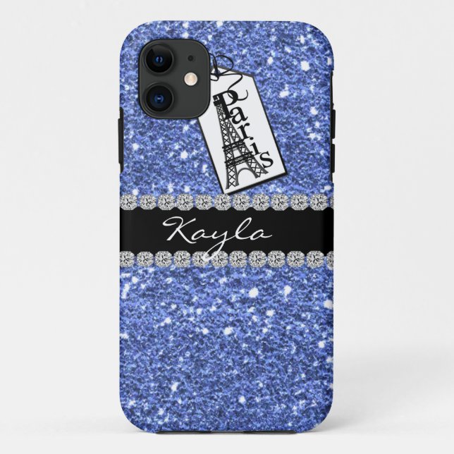 LIGHT  BLUE CrystaTl BLING IPHONE  5 Case (Back)