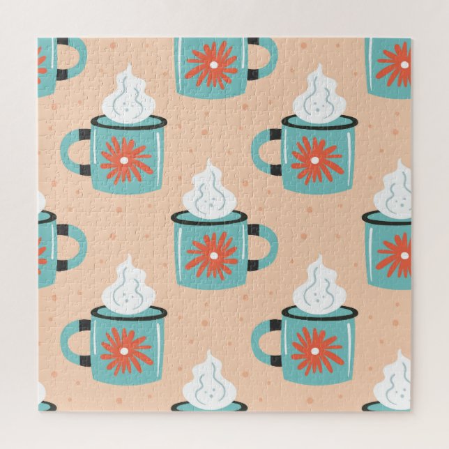 Light Blue Cup Seamless Pattern. Jigsaw Puzzle (Vertical)