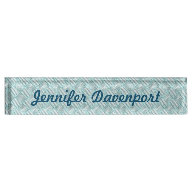 Light Blue Custom Desk Nameplate (Front)