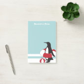 Light Blue Cute Cartoon Penguin Swimming Kids Post-it Notes (Office)