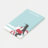 Light Blue Cute Cartoon Penguin Swimming Kids Post-it Notes (Angled)