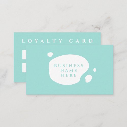 Light Blue Cute Minimalist Salon Coffee Shop Loyalty Card