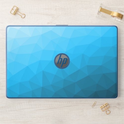 Light blue cyan gradient geometric mesh pattern HP laptop skin