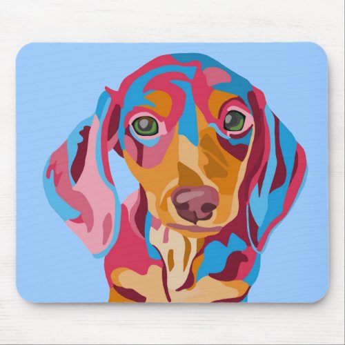 Light Blue Dachshund Mouse Pad