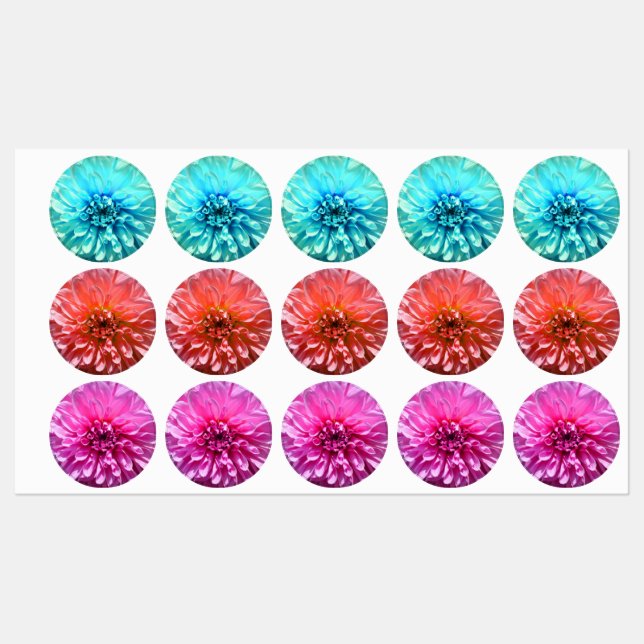 Light Blue Dahlia Flower Labels (Sheet)