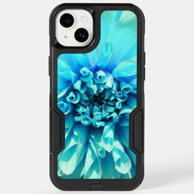 Light Blue Dahlia Flower Otterbox iPhone Case (Back)