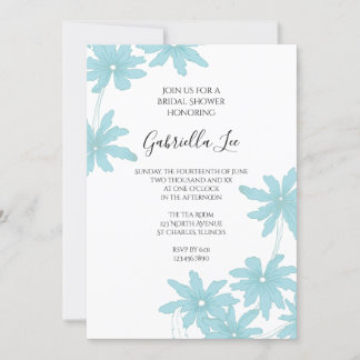 Light Blue Daisies Bridal Shower Invitation