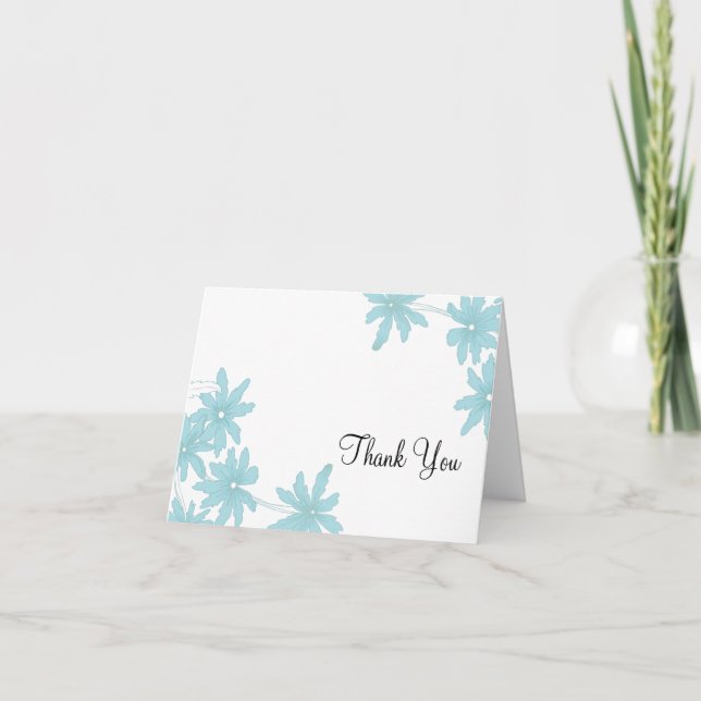 Light Blue Daisies Bridesmaid Thank You (Front)