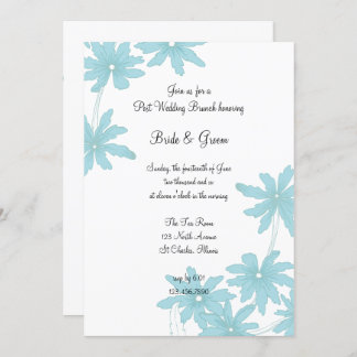 Light Blue Daisies Post Wedding Brunch Invitation
