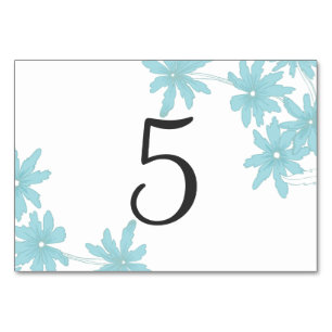 Light Blue Daisies Table Numbers