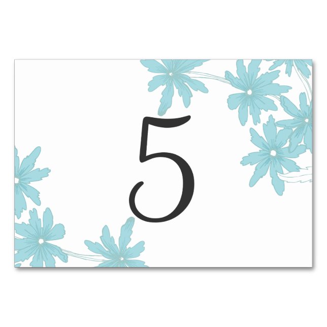 Light Blue Daisies Table Numbers (Front)