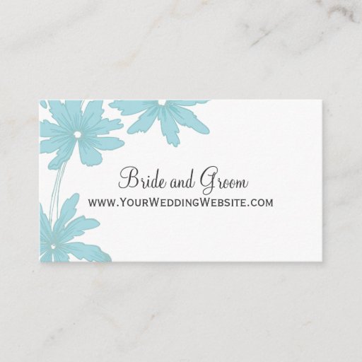 Customizable Blue Daisies Wedding Website Card Business Card Template