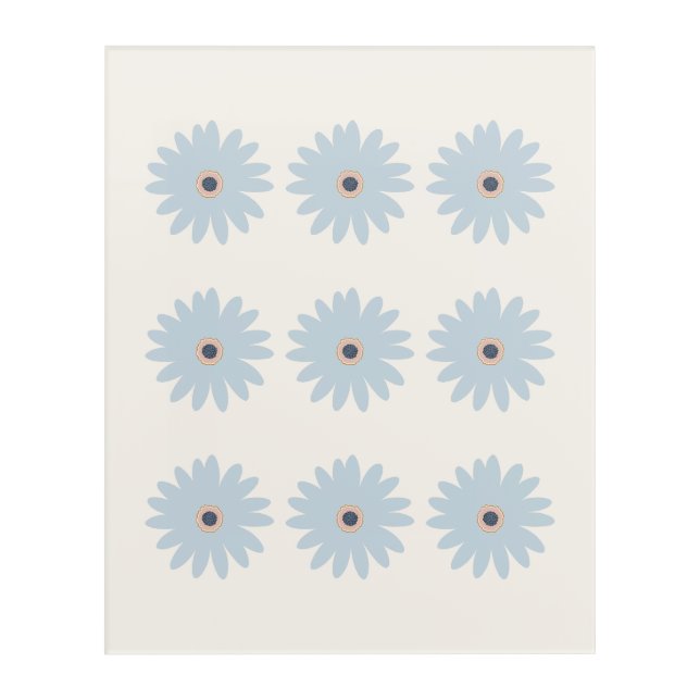 Light Blue Daisy Acrylic Print (Front)