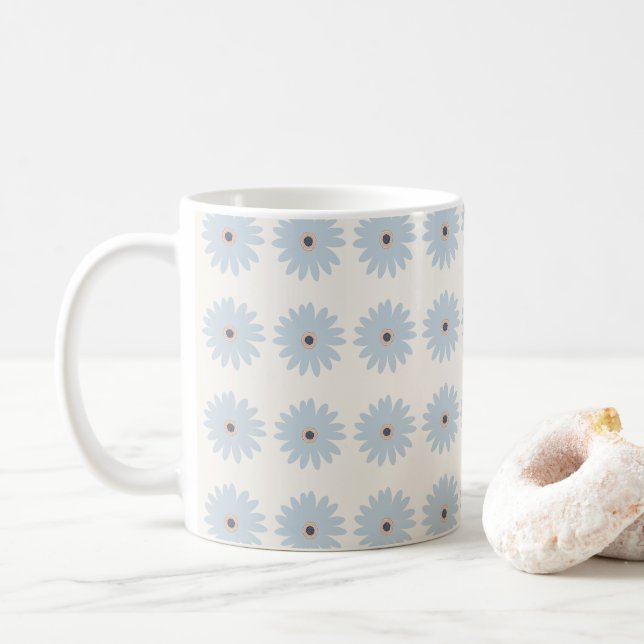 Light Blue Daisy Coffee Mug (With Donut)