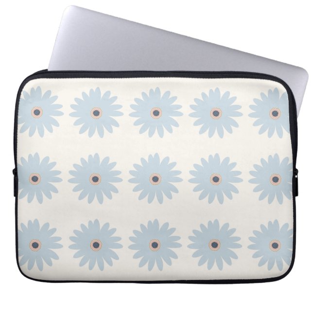 Light Blue Daisy Laptop Sleeve (Front)